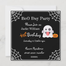BOO DAG PARTIJ Kinderen Birthday-kaartuitnodiging