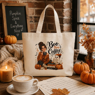 Boo Dan Koffie Halloween Muziekleraar Grote Tote Bag