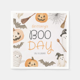 Boo Day Spooky Halloween Birthday Napkins Servet