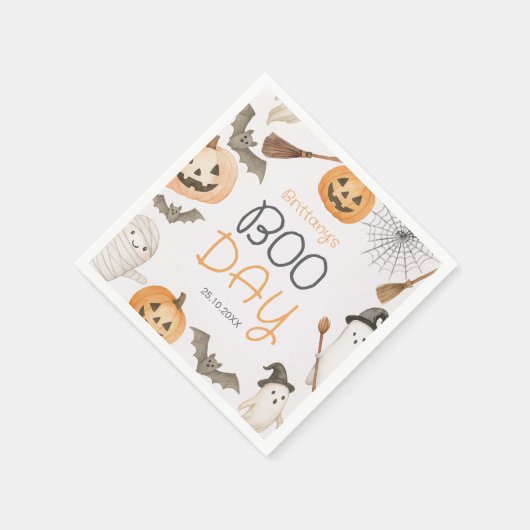 Boo Day Spooky Halloween Birthday Napkins Servet (Hoek)