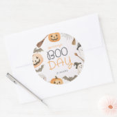 Boo Day Spooky Halloween Birthday Ronde Sticker (Envelop)