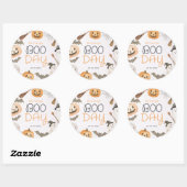 Boo Day Spooky Halloween Birthday Ronde Sticker (Vel)