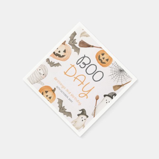Boo Day Spooky Halloween Birthday Servet (Hoek)