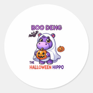 Boo Deng De Halloween Hippo Schattigee Bouncy Vark Ronde Sticker