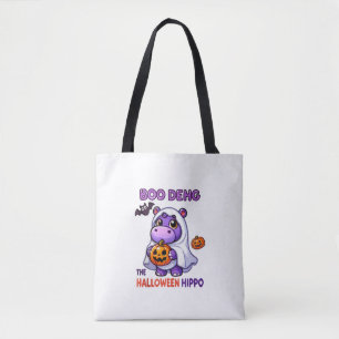 Boo Deng De Halloween Hippo Schattigee Bouncy Vark Tote Bag