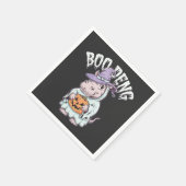 Boo deng Spooky Halloween Moo Deng Baby Hippo Servet (Hoek)