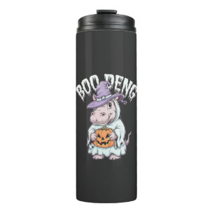 Boo deng Spooky Halloween Moo Deng Baby Hippo Thermosbeker
