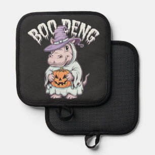 Boo deng Spooky Halloween Moo Deng Baby Nijlpaard Pannenlap
