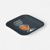 BOO Denim rustieke land pompoen spook Halloween Papieren Bordje (Gebogen)