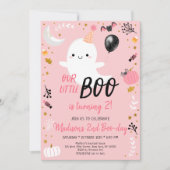 Boo die twee roze Ghost Halloween Birthday draait Kaart (Voorkant)