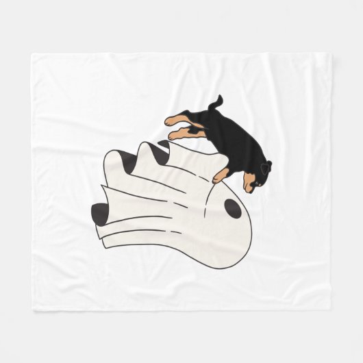 Boo Dog Halloween Dog Spooky Fleece Deken (Voorkant (Horizontaal))