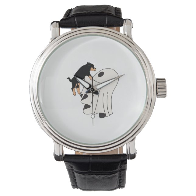 Boo Dog Halloween Dog Spooky Horloge (Voorkant)