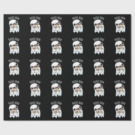 Boo-don Funny Ghost Udon Pun Dark BG Cadeaupapier (Vlak)
