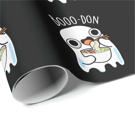 Boo-don Funny Ghost Udon Pun Dark BG Cadeaupapier (Rol Hoek)