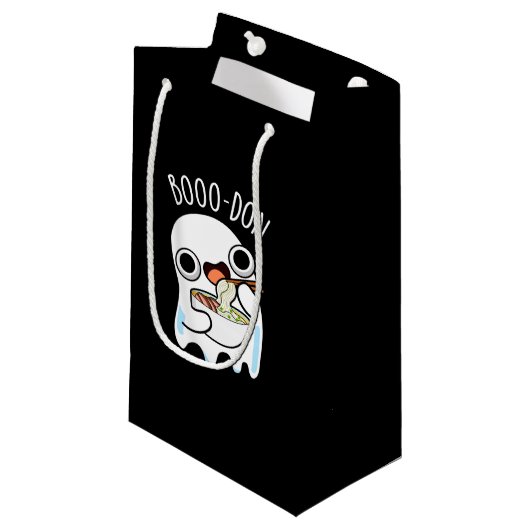 Boo-don Funny Ghost Udon Pun Dark BG Klein Cadeauzakje (Voorkant Gekanteld)
