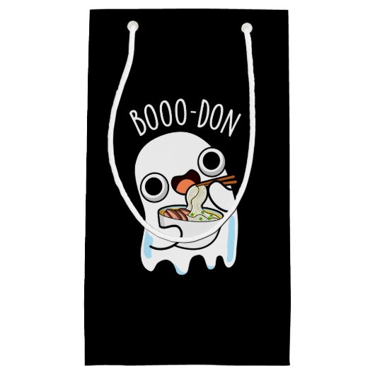 Boo-don Funny Ghost Udon Pun Dark BG Klein Cadeauzakje (Voorkant)