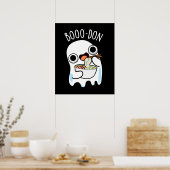 Boo-don Funny Ghost Udon Pun Dark BG Poster (Keuken)