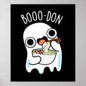 Boo-don Funny Ghost Udon Pun Dark BG Poster (Voorkant)