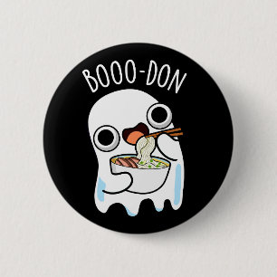 Boo-don Funny Ghost Udon Pun Dark BG Ronde Button 5,7 Cm