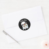 Boo-don Funny Ghost Udon Pun Dark BG Ronde Sticker (Envelop)