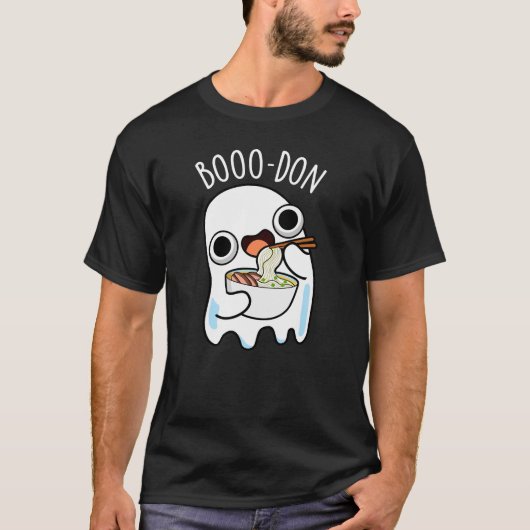 Boo-don Funny Ghost Udon Pun Dark BG T-shirt (Voorkant)