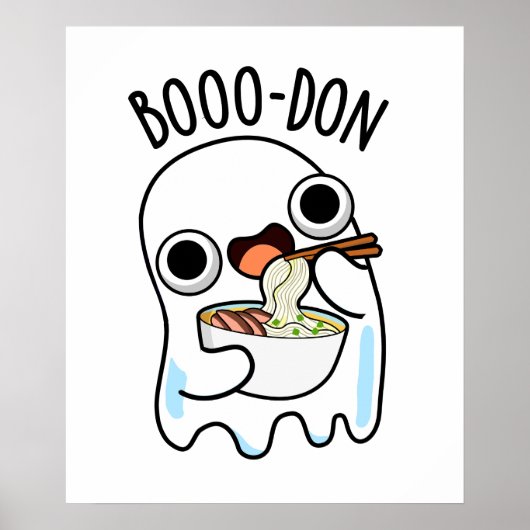 Boo-don Funny Ghost Udon Pun Poster (Voorkant)