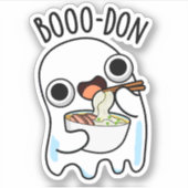 Boo-don Funny Ghost Udon Pun Sticker (Voorkant)