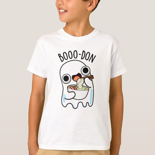 Boo-don Funny Ghost Udon Pun T-shirt (Voorkant)