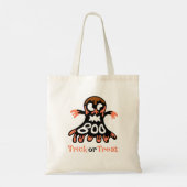 Boo-Doodle stijl in zwarte en oranje tinten op Tote Bag (Achterkant)