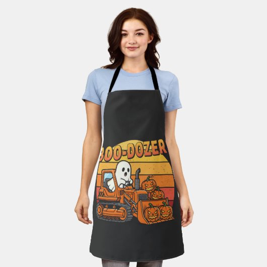 Boo Dozer Geest Grappig Halloween Schort (Gedragen)