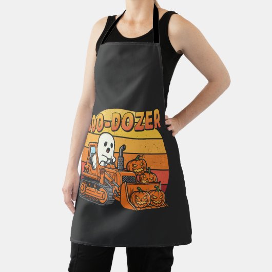 Boo Dozer Geest Grappig Halloween Schort (Insitu)