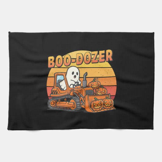 Boo Dozer Ghost Funny Halloween Theedoek (Horizontaal)