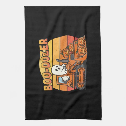 Boo Dozer Ghost Funny Halloween Theedoek (Verticaal)