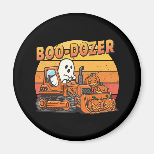 Boo Dozer Ghost Grappig Halloween Magneet (Voorkant)