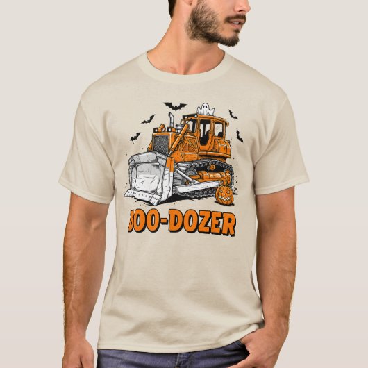 Boo-Dozer Halloween Bouw Spook Pompoen T-shirt (Voorkant)