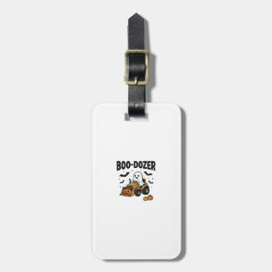 Boo-Dozer Halloween Geest Bulldozer Ontwerp_1 Bagagelabel