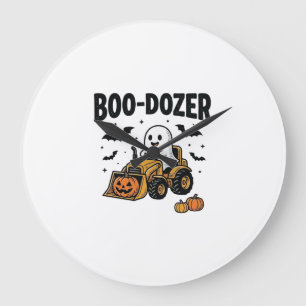 Boo-Dozer Halloween Geest Bulldozer Ontwerp_1 Grote Klok