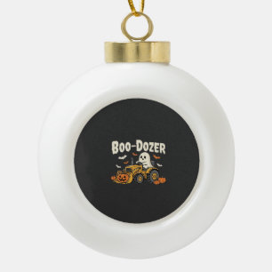 Boo-Dozer Halloween Geest Bulldozer Ontwerp_1 Keramische Bal Ornament
