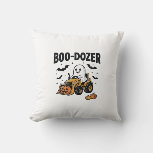 Boo-Dozer Halloween Geest Bulldozer Ontwerp_1 Kussen (Voorkant)