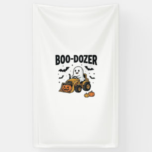 Boo-Dozer Halloween Geest Bulldozer Ontwerp_1 Spandoek