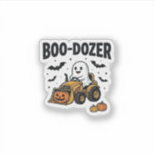 Boo-Dozer Halloween Geest Bulldozer Ontwerp_1 Sticker (Voorkant)