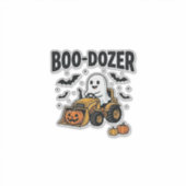Boo-Dozer Halloween Geest Bulldozer Ontwerp_1 Sticker (Voorkant)
