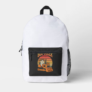 Boo-Dozer Halloween Geest Pompoen Bulldozer Bedrukte Rugzak