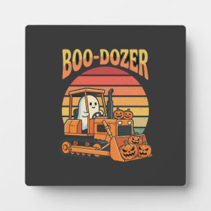 Boo-Dozer Halloween Geest Pompoen Bulldozer Fotoplaat