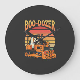 Boo-Dozer Halloween Geest Pompoen Bulldozer Grote Klok