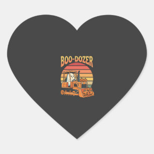 Boo-Dozer Halloween Geest Pompoen Bulldozer Hart Sticker