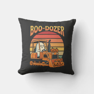 Boo-Dozer Halloween Geest Pompoen Bulldozer Kussen