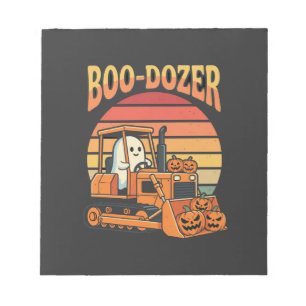 Boo-Dozer Halloween Geest Pompoen Bulldozer Notitieblok
