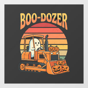 Boo-Dozer Halloween Geest Pompoen Bulldozer Raamsticker