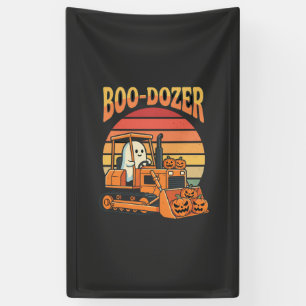 Boo-Dozer Halloween Geest Pompoen Bulldozer Spandoek